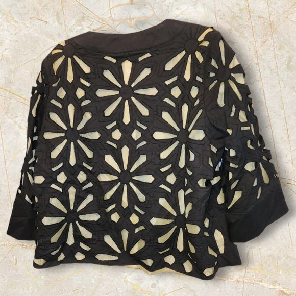 Trenz By Theresa Renz 1X Jacket Black And Yellow Green Cutout - Picture 2 of 7